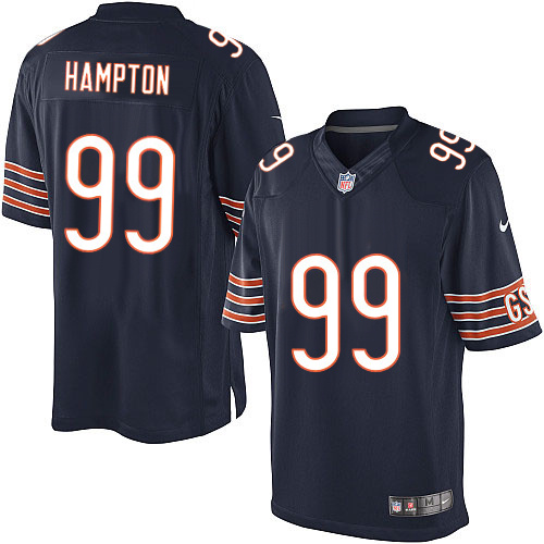 Men's Limited Dan Hampton Nike Jersey Navy Blue Home - #99 NFL Chicago Bears